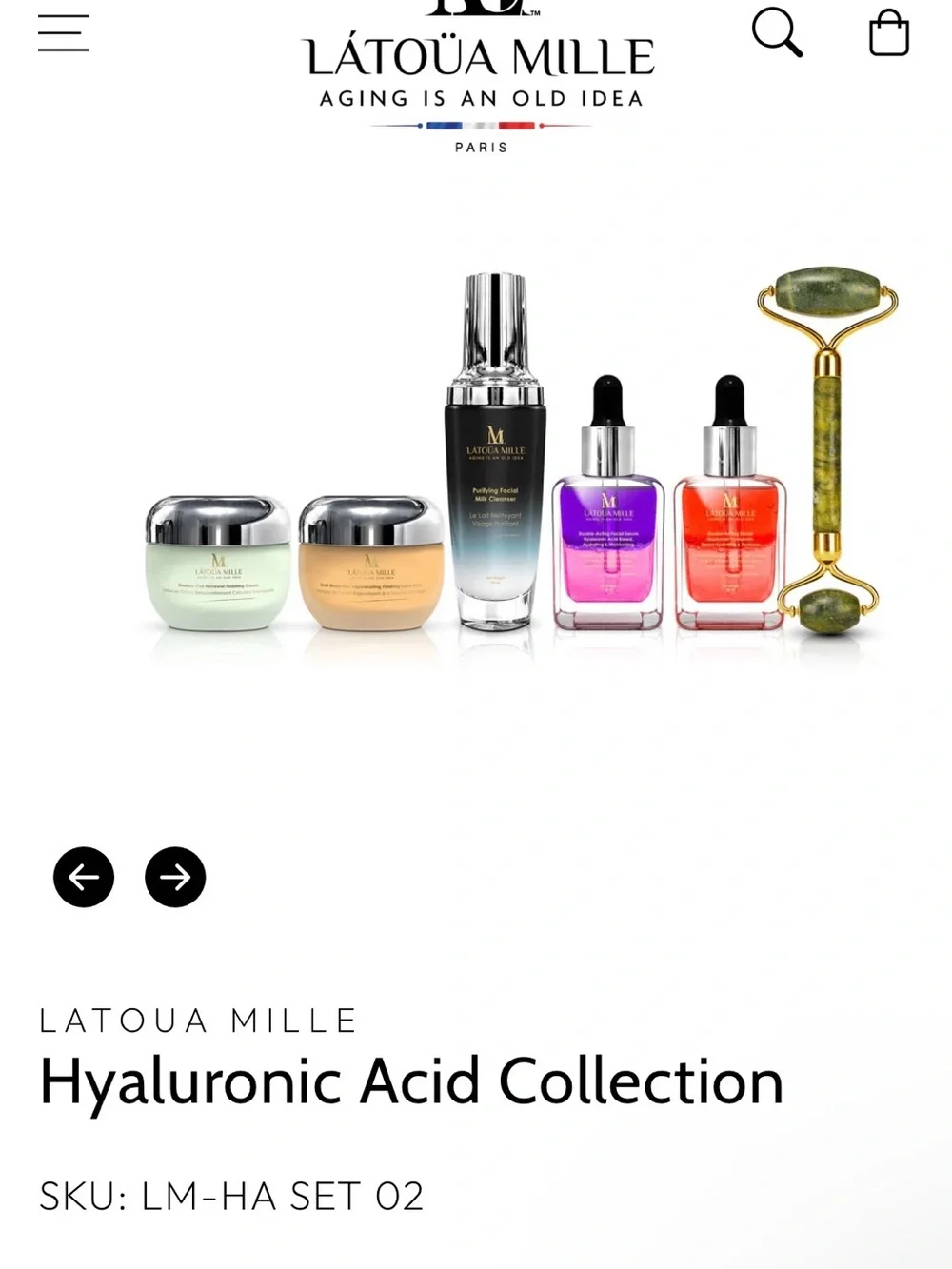 LATOUA MILLE Hyaluronic Acid Collection 6-Piece Luxury Skincare Gift Set